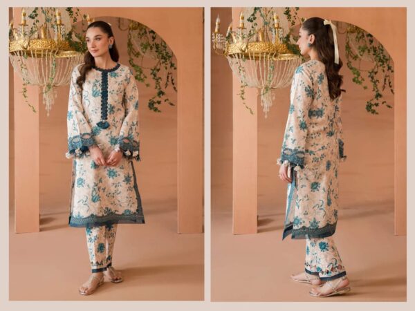 Jade by Firdous - 3-Piece Linen Suit with Embroidery