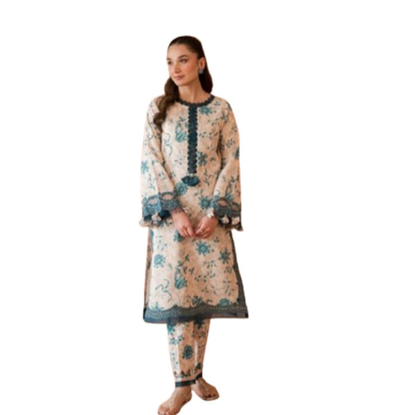 Jade by Firdous - 3-Piece Linen Suit with Embroidery