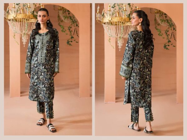 Jade by Firdous - 3-Piece Linen Suit with Embroidery