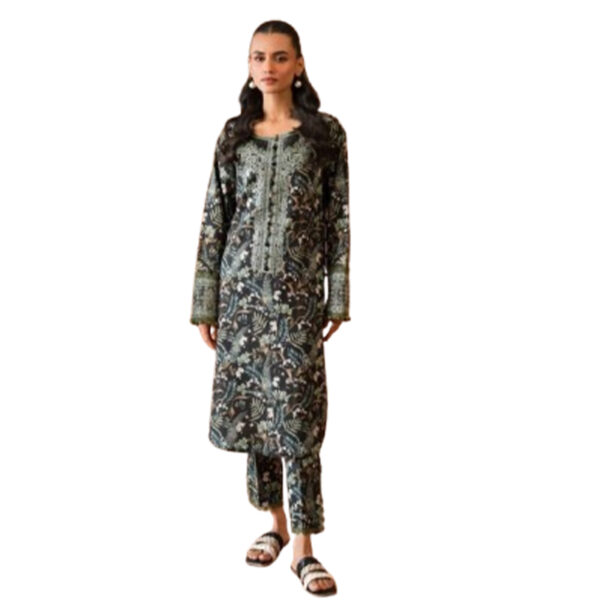 Jade by Firdous - 3-Piece Linen Suit with Embroidery